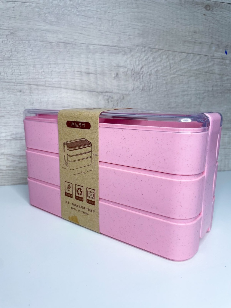 Lunchera simple + cubierto bamboo