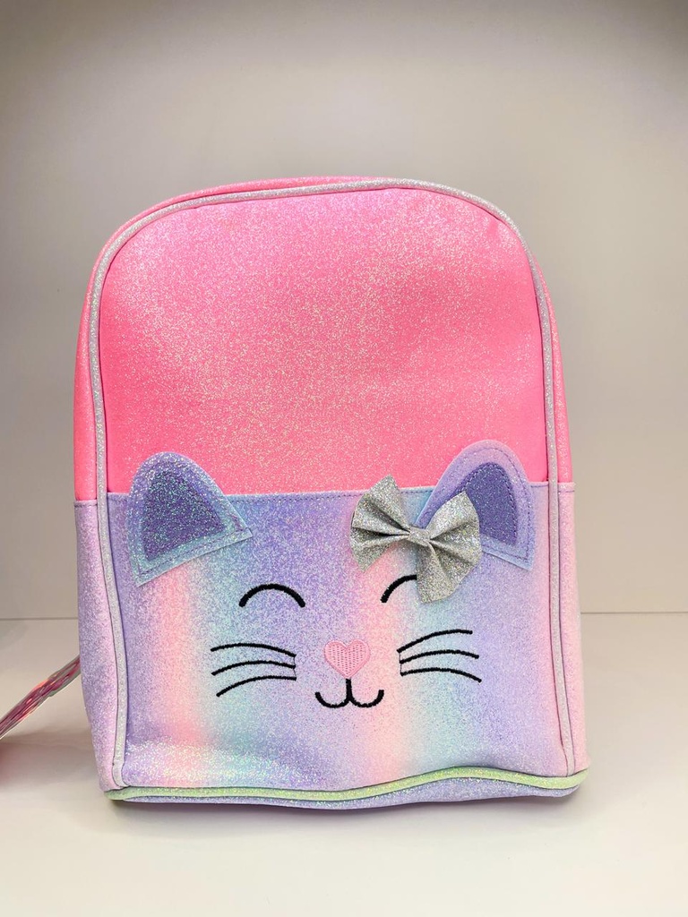 Mochila infantil gato con brillo trendy