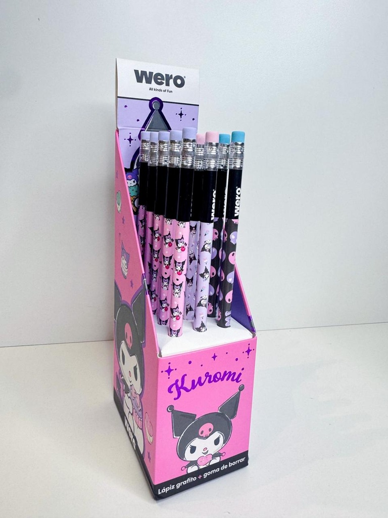 Lapiz negro + goma Kuromi