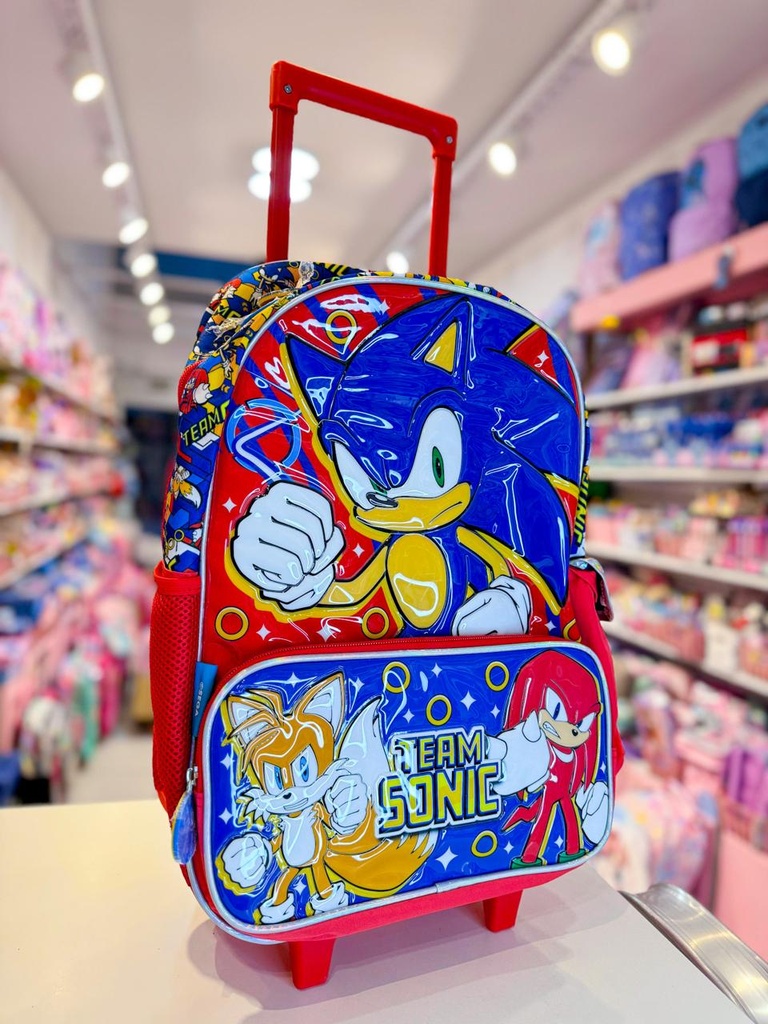 Mochila escolar carro Sonic 18''