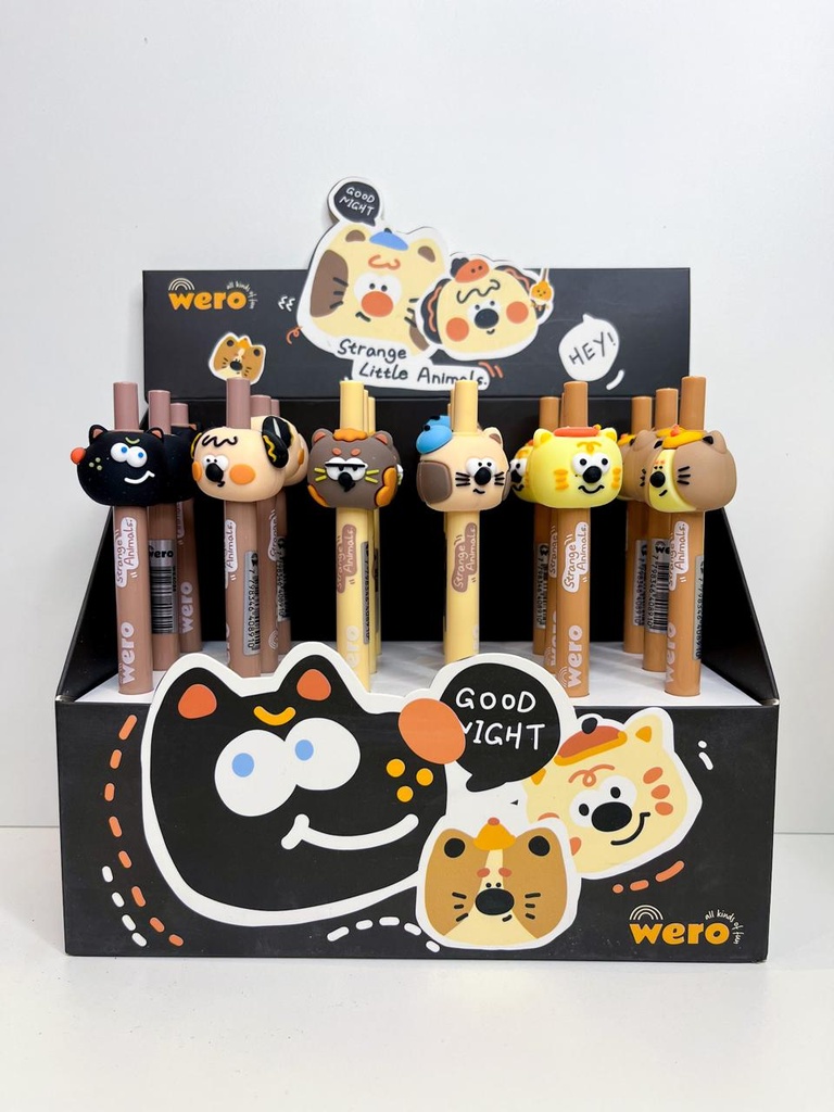 Lapicera gato wero tinta azul