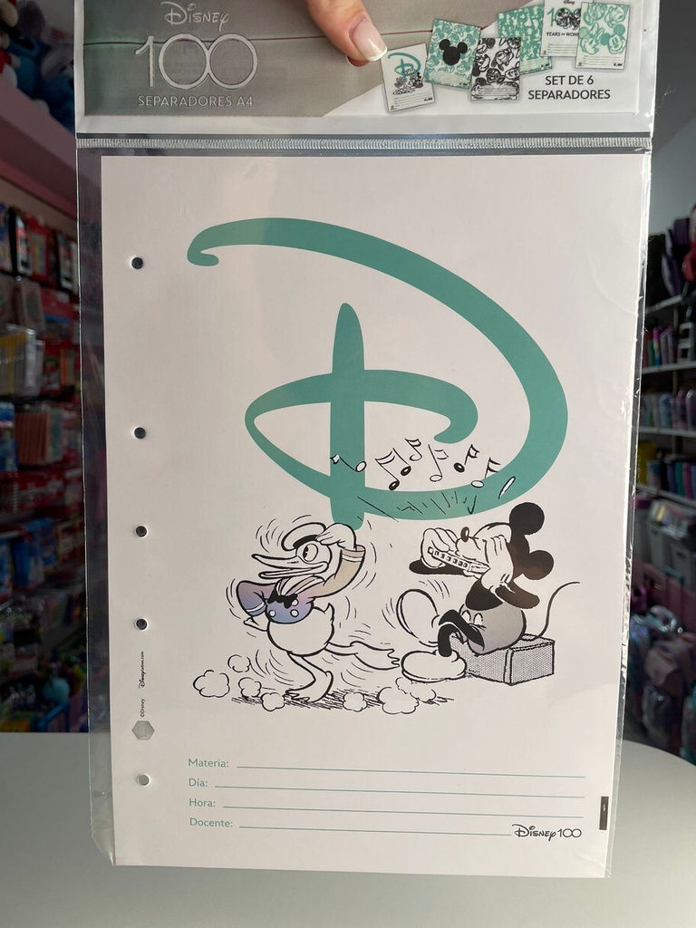 Separadores 100 años disney A4 mooving