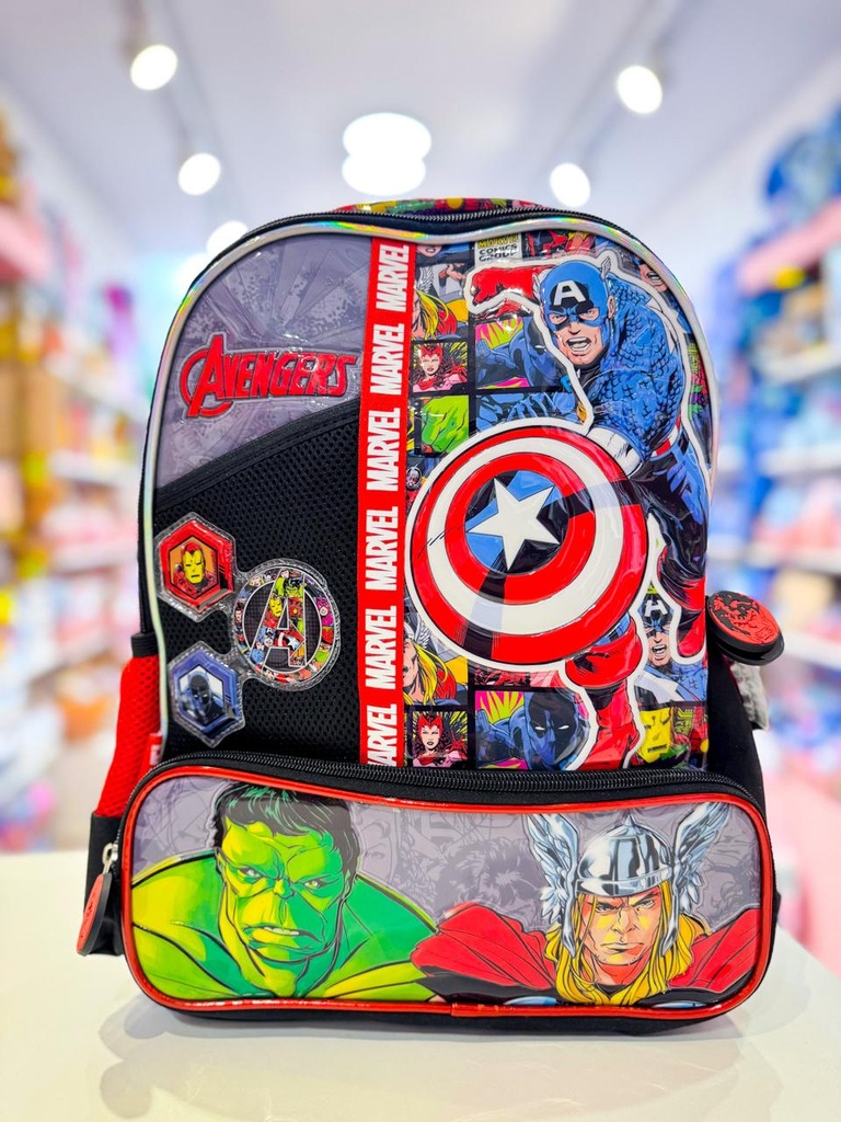 Mochila escola espalda avengers 16" cresko