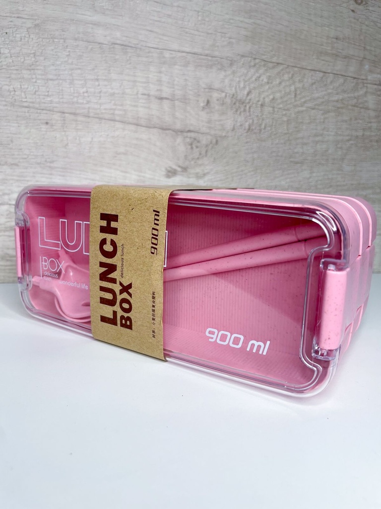 Lunchera simple + cubierto bamboo