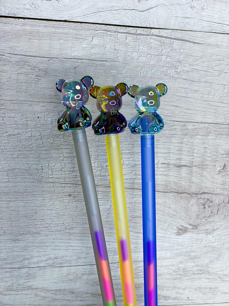 Lapicera oso tinta multicolor
