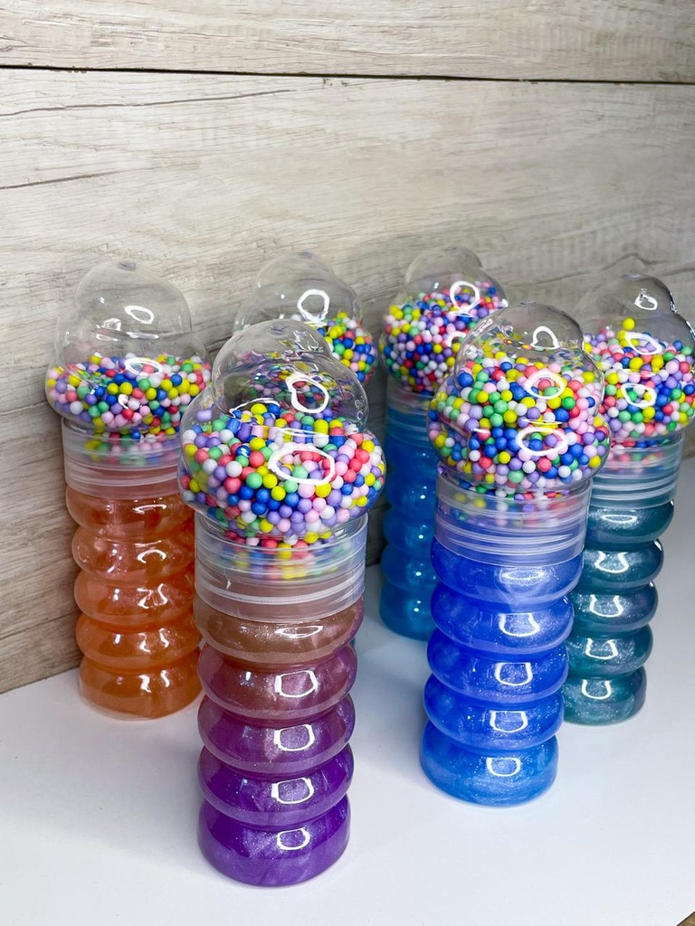 Slime con glitter y pelotitas