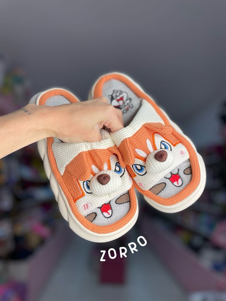 Pantufla importada zorro 36-37