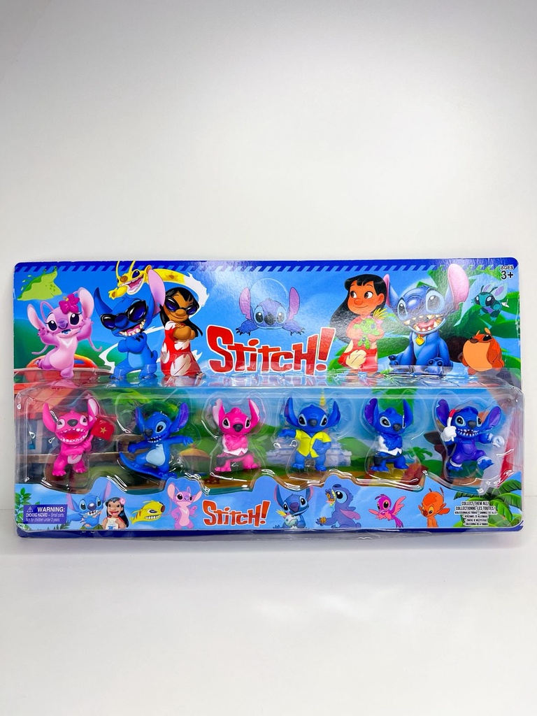 Stitch y angela x6 figuras