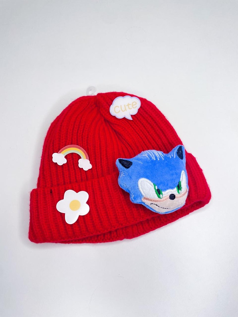 Gorro con aplique sonic