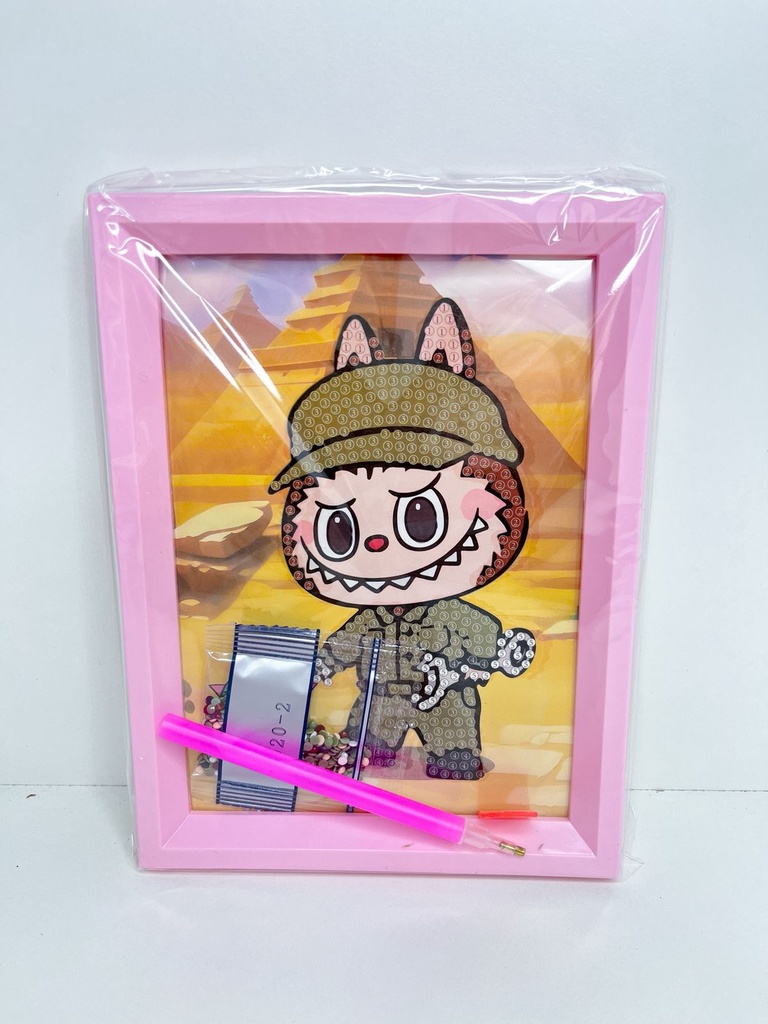 Diamond strass labubu con marco