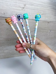 Lapiz negro con goma animales